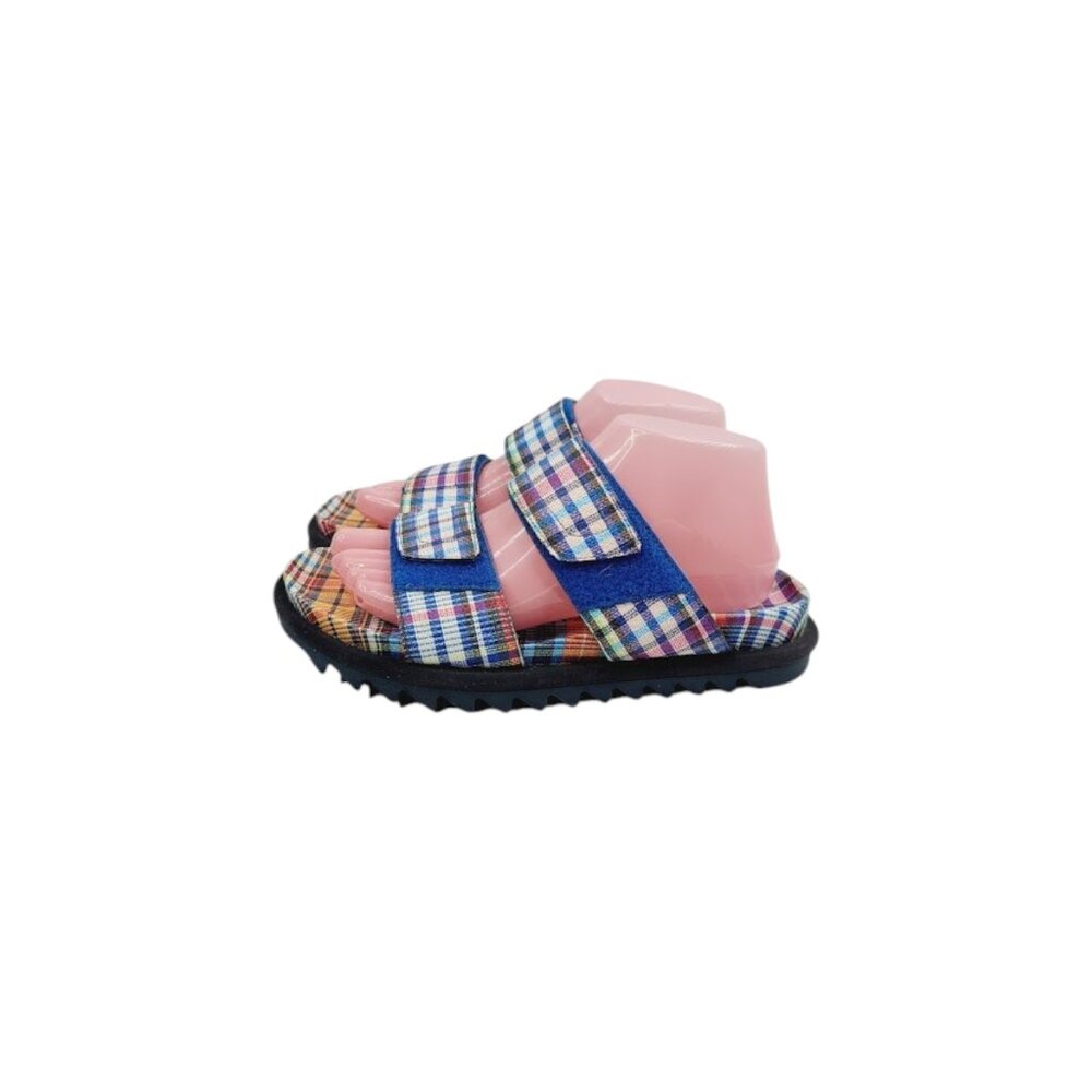 Vibram Women's Multicolor Plaid Dual Strap Casual Slide Sandal Size 7